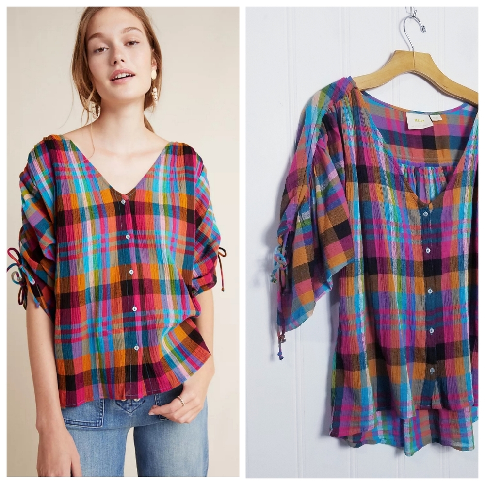 Anthropologie Maeve Amelia Plaid Shirt